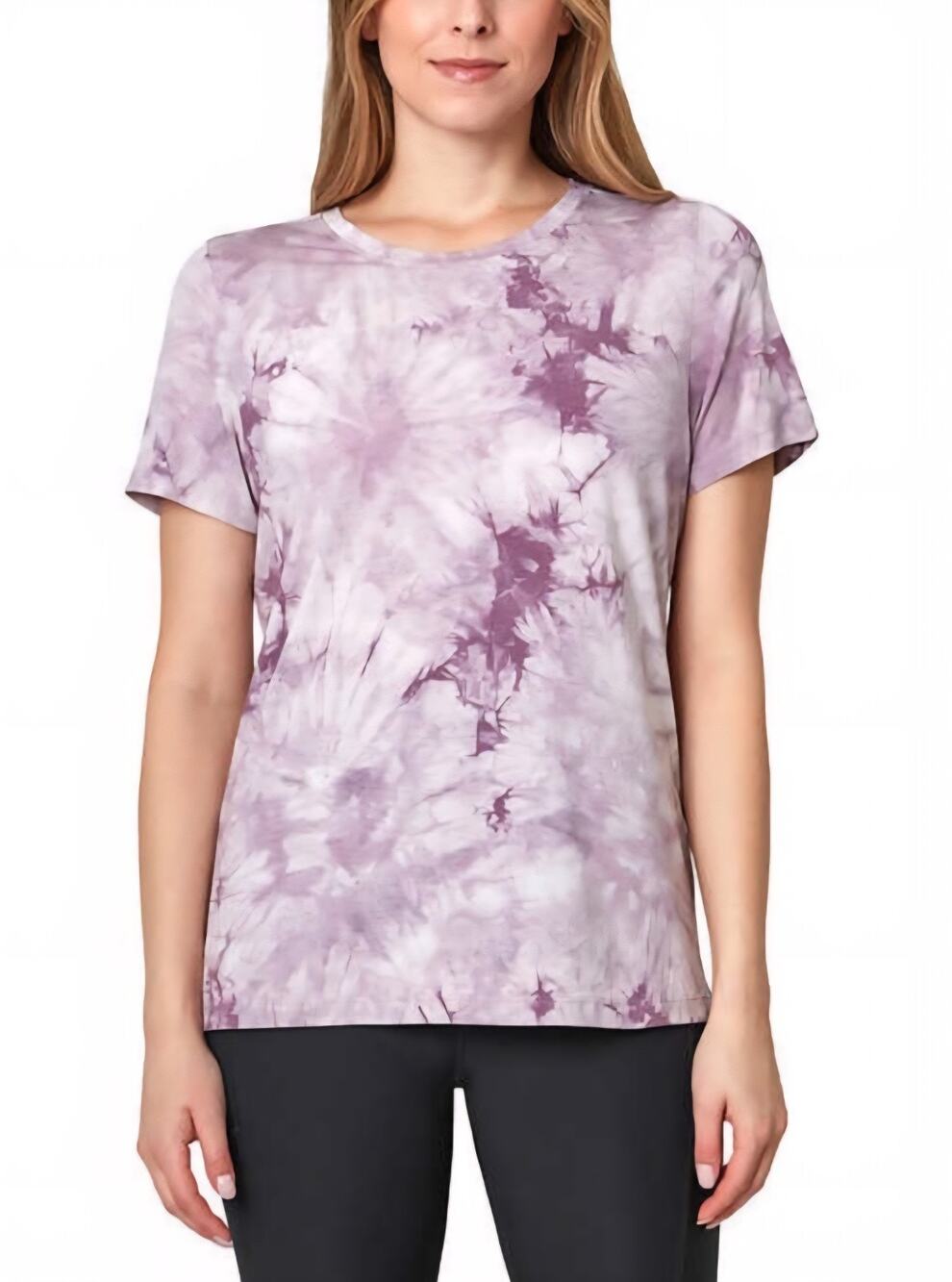Mondetta Women's Crew Neck Arctic Combo Tie Die T-Shirt Size Medium M Purple